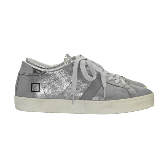 A6 Auth D.A.T.E. Stardust Silver Nubuck Leather Low Top Sneakers Size 6.5 EU 37 - Picture 2 of 6